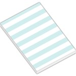 Horizontal Stripes - White and Light Cyan Large Memo Pads
