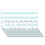 Horizontal Stripes - White and Light Cyan #1 MOM 3D Greeting Cards (8x4)