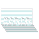 Horizontal Stripes - White and Light Cyan #1 DAD 3D Greeting Card (8x4)
