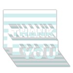 Horizontal Stripes - White and Light Cyan THANK YOU 3D Greeting Card (7x5)