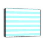 Horizontal Stripes - White and Celeste Cyan Deluxe Canvas 16  x 12  (Stretched)
