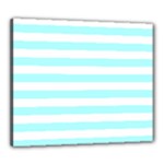 Horizontal Stripes - White and Celeste Cyan Canvas 24  x 20  (Stretched)