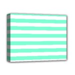 Horizontal Stripes - White and Aquamarine Deluxe Canvas 14  x 11  (Stretched)