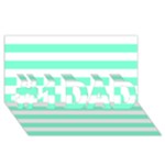 Horizontal Stripes - White and Aquamarine #1 DAD 3D Greeting Card (8x4)