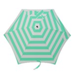 Horizontal Stripes - White and Aquamarine Mini Umbrella