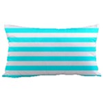 Horizontal Stripes - White and Aqua Cyan Samsung Note 4 Hardshell Back Case