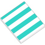 Horizontal Stripes - White and Turquoise Small Memo Pads