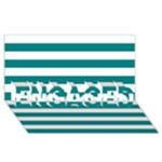 Horizontal Stripes - White and Teal ENGAGED 3D Greeting Card (8x4)