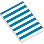 Horizontal Stripes - White and Cerulean Large Memo Pads