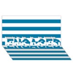 Horizontal Stripes - White and Cerulean ENGAGED 3D Greeting Card (8x4)