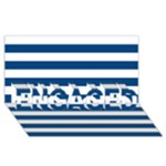 Horizontal Stripes - White and Dark Cerulean ENGAGED 3D Greeting Card (8x4)