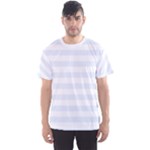 Horizontal Stripes - White and Pastel Blue Men s Sport Mesh Tee