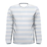 Horizontal Stripes - White and Pastel Blue Men s Long Sleeve T-shirt