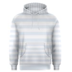 Horizontal Stripes - White and Pastel Blue Men s Pullover Hoodie