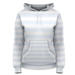 Horizontal Stripes - White and Pastel Blue Women s Pullover Hoodie