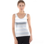 Horizontal Stripes - White and Pastel Blue Tank Top