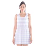 Horizontal Stripes - White and Pastel Blue Scoop Neck Skater Dress