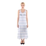 Horizontal Stripes - White and Pastel Blue Full Print Maxi Dress