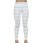 Horizontal Stripes - White and Pastel Blue Yoga Leggings
