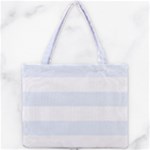 Horizontal Stripes - White and Pastel Blue Mini Tote Bag