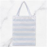 Horizontal Stripes - White and Pastel Blue Classic Tote Bag