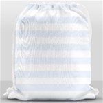 Horizontal Stripes - White and Pastel Blue Drawstring Bag (Large)