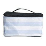 Horizontal Stripes - White and Pastel Blue Cosmetic Storage Case