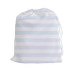 Horizontal Stripes - White and Pastel Blue Drawstring Pouch (XXl)
