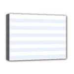 Horizontal Stripes - White and Pastel Blue Deluxe Canvas 16  x 12  (Stretched)