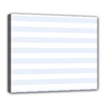 Horizontal Stripes - White and Pastel Blue Deluxe Canvas 24  x 20  (Stretched)