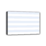 Horizontal Stripes - White and Pastel Blue Mini Canvas 6  x 4  (Stretched)