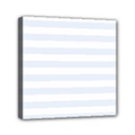 Horizontal Stripes - White and Pastel Blue Mini Canvas 6  x 6  (Stretched)