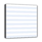 Horizontal Stripes - White and Pastel Blue Mini Canvas 8  x 8  (Stretched)