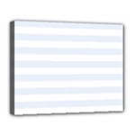 Horizontal Stripes - White and Pastel Blue Canvas 14  x 11  (Stretched)