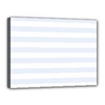 Horizontal Stripes - White and Pastel Blue Canvas 16  x 12  (Stretched)