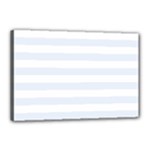 Horizontal Stripes - White and Pastel Blue Canvas 18  x 12  (Stretched)