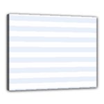 Horizontal Stripes - White and Pastel Blue Canvas 20  x 16  (Stretched)