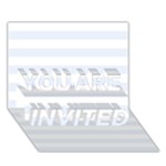 Horizontal Stripes - White and Pastel Blue YOU ARE INVITED 3D Greeting Card (7x5)