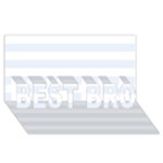Horizontal Stripes - White and Pastel Blue BEST BRO 3D Greeting Card (8x4)
