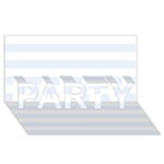 Horizontal Stripes - White and Pastel Blue PARTY 3D Greeting Card (8x4)
