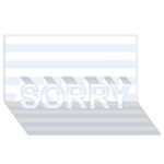 Horizontal Stripes - White and Pastel Blue SORRY 3D Greeting Card (8x4)