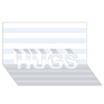 Horizontal Stripes - White and Pastel Blue HUGS 3D Greeting Card (8x4)