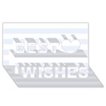 Horizontal Stripes - White and Pastel Blue Best Wish 3D Greeting Card (8x4)