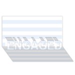Horizontal Stripes - White and Pastel Blue ENGAGED 3D Greeting Card (8x4)