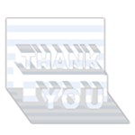 Horizontal Stripes - White and Pastel Blue THANK YOU 3D Greeting Card (7x5)