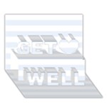 Horizontal Stripes - White and Pastel Blue Get Well 3D Greeting Card (7x5)