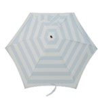 Horizontal Stripes - White and Pastel Blue Mini Umbrella