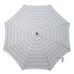 Horizontal Stripes - White and Pastel Blue Hook Handle Umbrella (Medium)