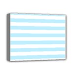 Horizontal Stripes - White and Light Blue Deluxe Canvas 14  x 11  (Stretched)