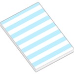 Horizontal Stripes - White and Light Blue Large Memo Pads